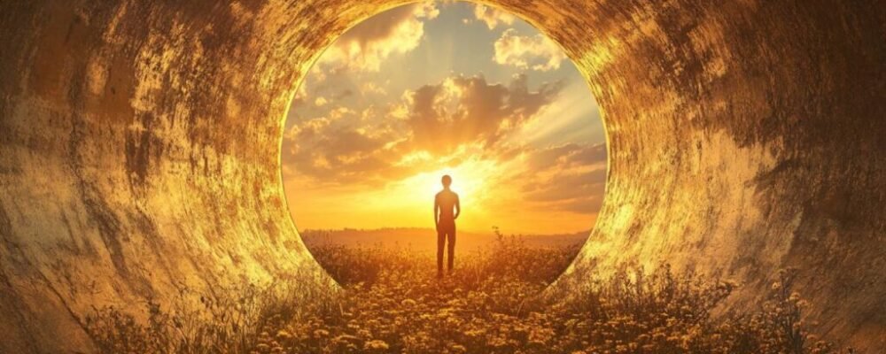 Person choosing between wealth and happiness