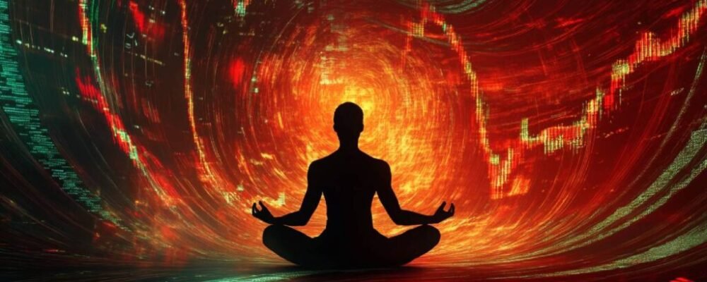 Calm investor with a Wealth Mindset during market turbulence
