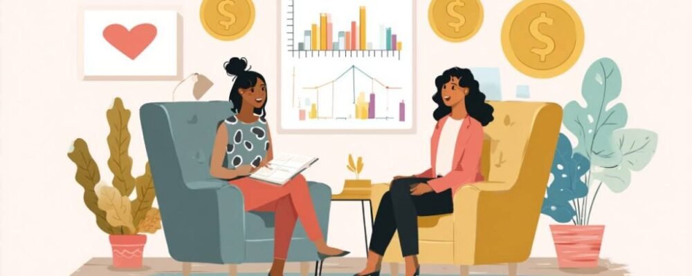 Couple using money therapy techniques to resolve financial conflict